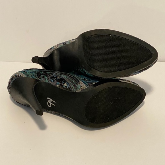 Diba green and black tapestry booties 6M 297 - Picture 8 of 10